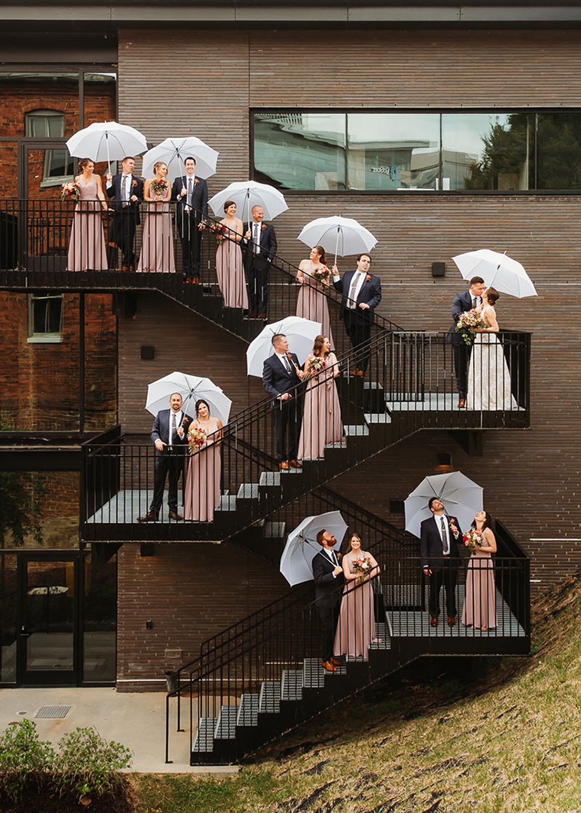 Creative rainy day wedding day photos in Central Virginia