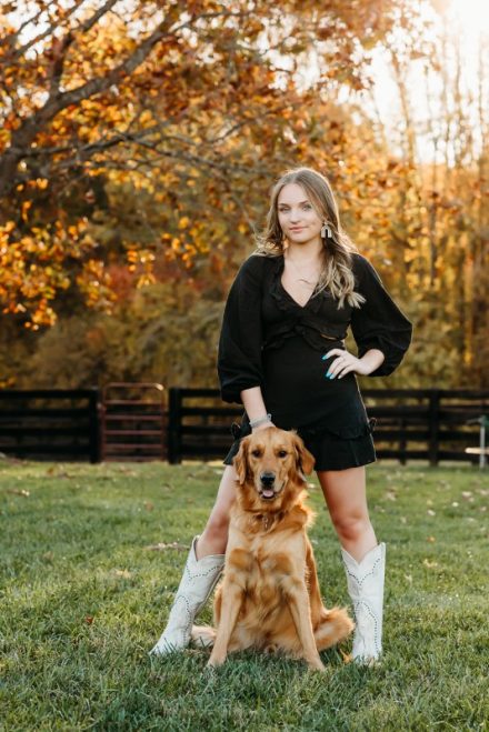 Senior photography in Chesterfield VA park with dog