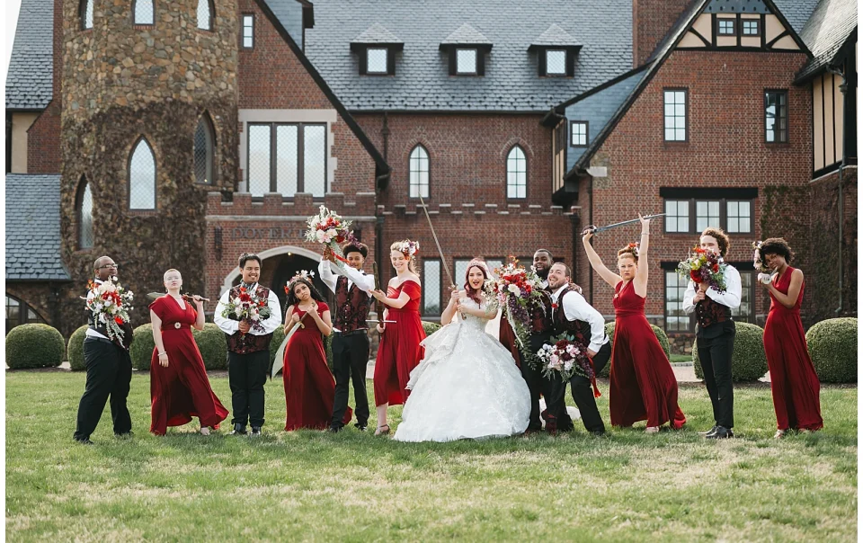 Dover Hall Wedding in Manakin-Sabot VA with swords