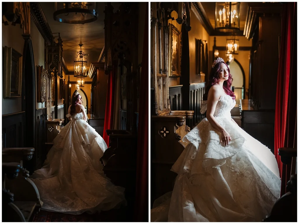 Iconic wedding dress at Dover Hall