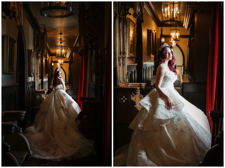 Iconic wedding dress at Dover Hall