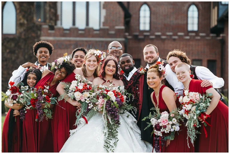 Wedding party at Dover Hall in Manakin-Sabot VA
