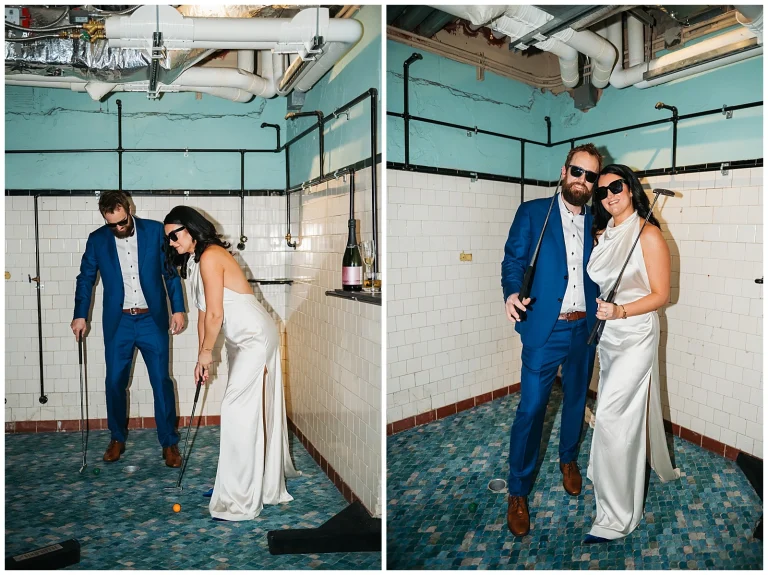 Mini Golf at Hotel Greene Wedding in Richmond VA