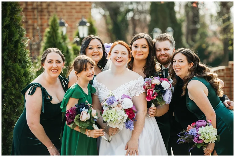 Bridal party at Manakin Mansion