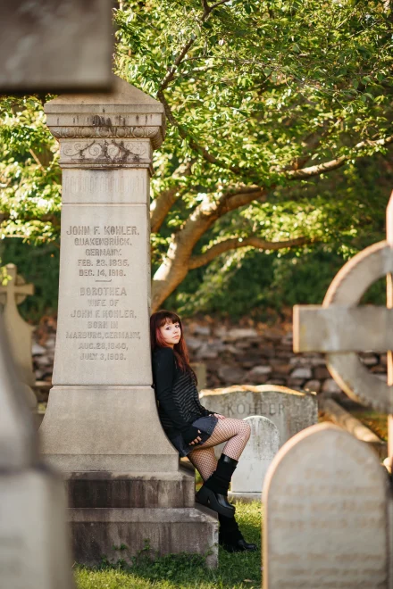 high school senior photos in cemetery