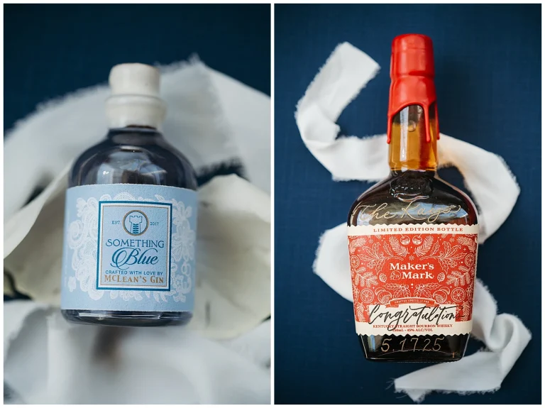 A bride's 'something blue' is a blue label Mclean's Gin