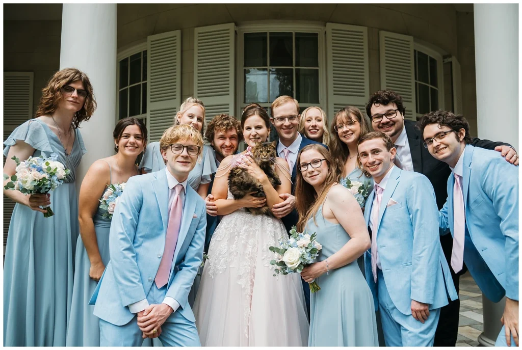 Cat flower girl wedding party